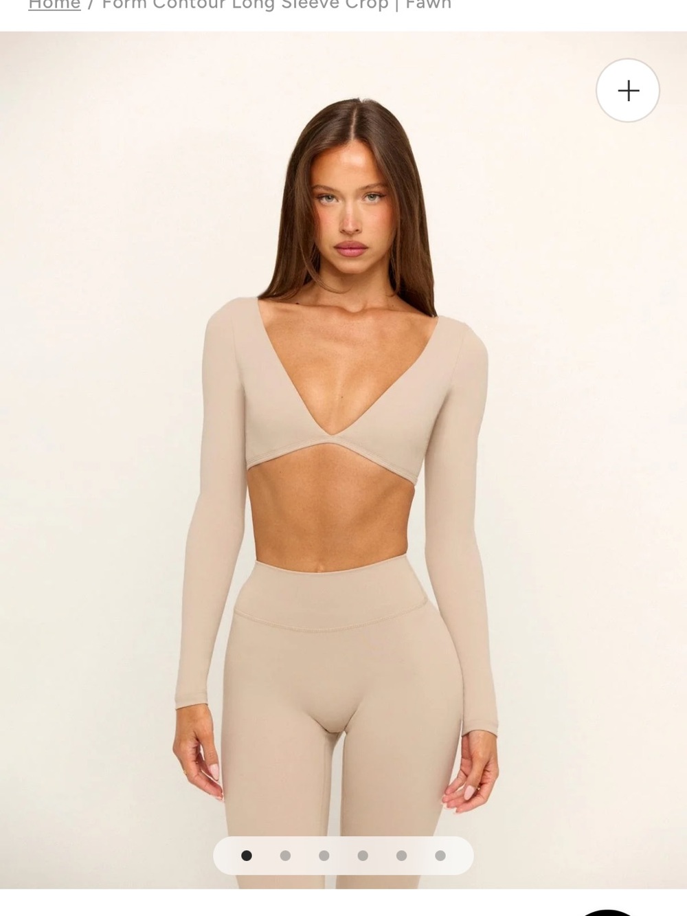 Form Contour Long Sleeve Cropped Top in Taupe